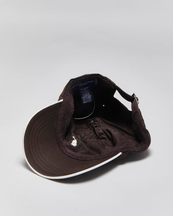 Vintage Y2K 00s Ralph Lauren Golf Brown Canvas Baseball Cap - OS
