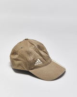 Vintage Y2K 00s Adidas Khaki Embroidered 3-Stripe Baseball Cap - OS