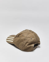 Vintage Y2K 00s Adidas Khaki Embroidered 3-Stripe Baseball Cap - OS