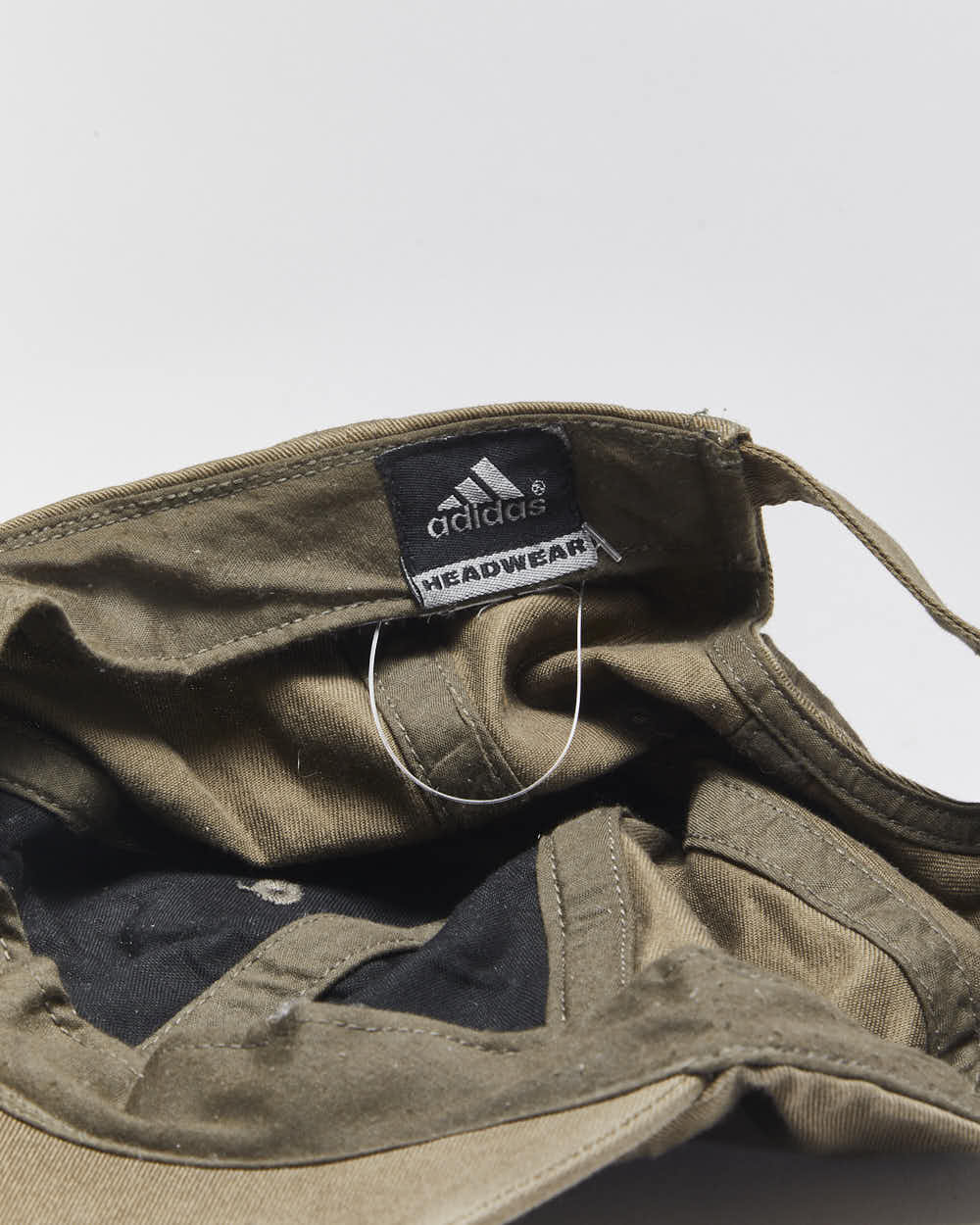 Vintage Y2K 00s Adidas Khaki Embroidered 3-Stripe Baseball Cap - OS