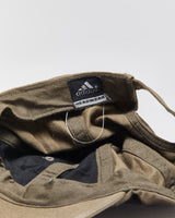 Vintage Y2K 00s Adidas Khaki Embroidered 3-Stripe Baseball Cap - OS