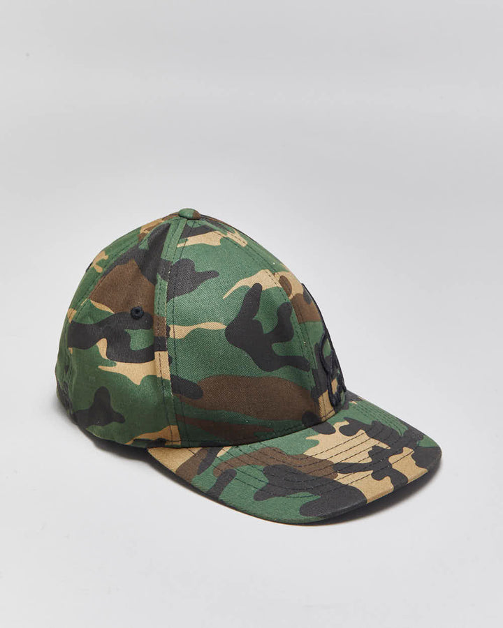 Vintage Y2K 00s Fox Racing Woodland Camo FlexFit Baseball Cap - OS
