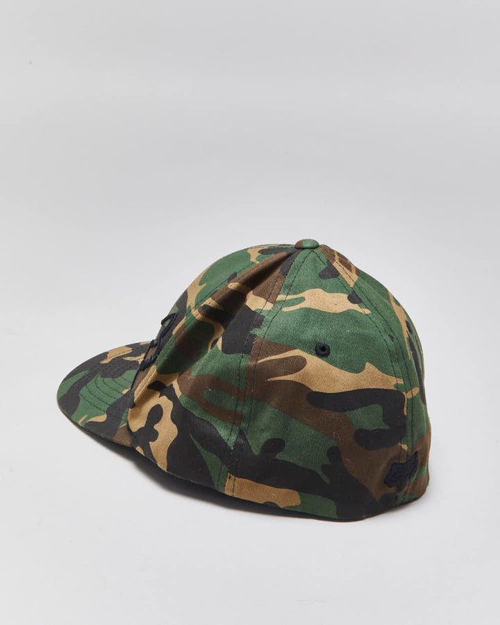 Vintage Y2K 00s Fox Racing Woodland Camo FlexFit Baseball Cap - OS
