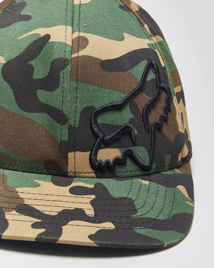 Vintage Y2K 00s Fox Racing Woodland Camo FlexFit Baseball Cap - OS