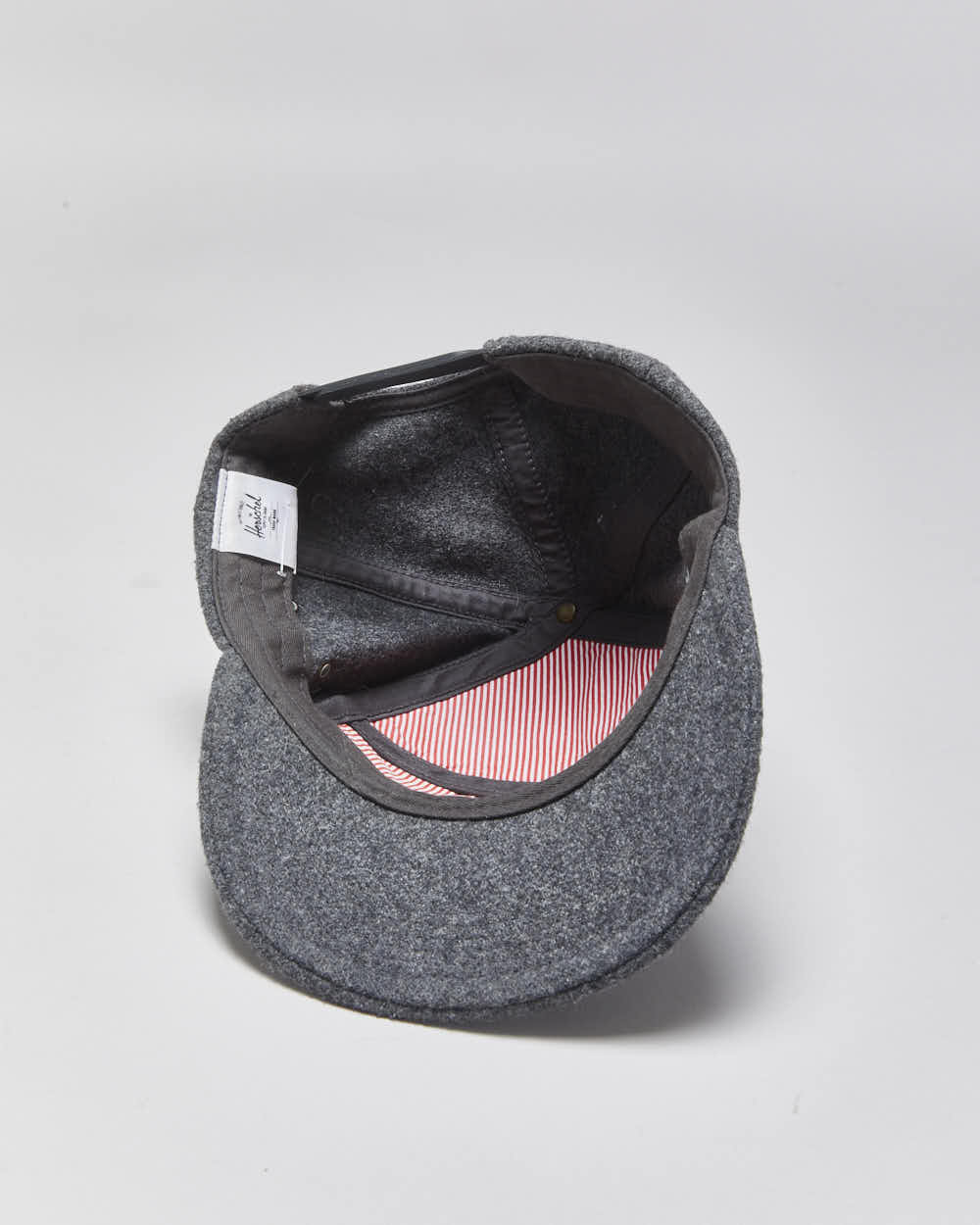 Vintage Herschel Supply Co Marl Grey Wool Blend Snapback Baseball Cap - OS