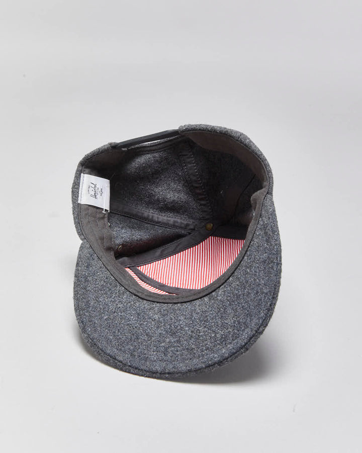Vintage Herschel Supply Co Marl Grey Wool Blend Snapback Baseball Cap - OS