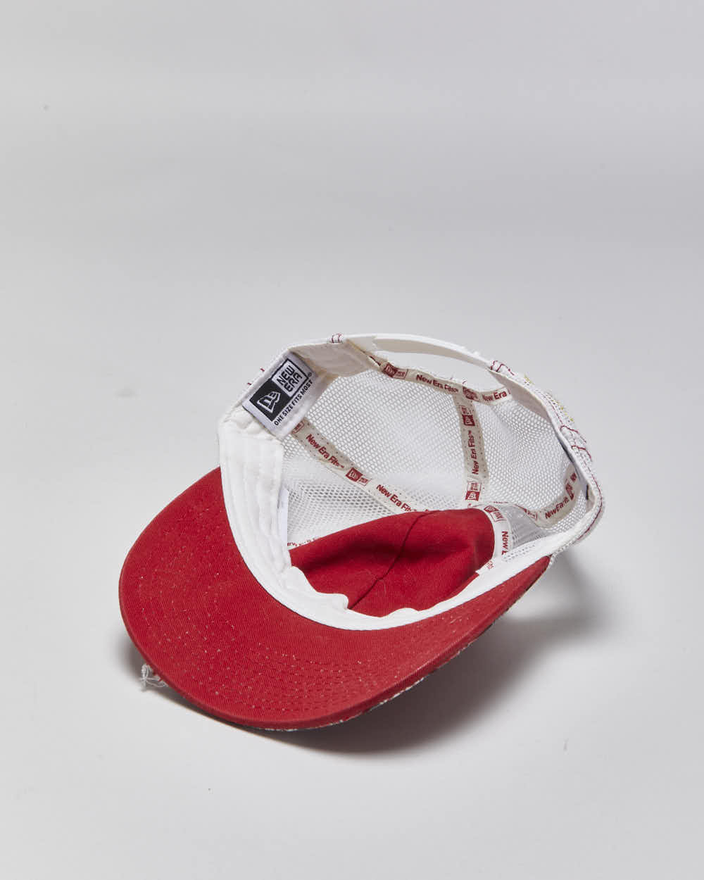 Vintage Y2K 00s New Era Calgary Flames NHL Distressed Plaid Trucker Hat - OS