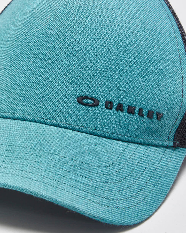 Vintage Oakley Teal Canvas Classic Mid Trucker Hat - OS