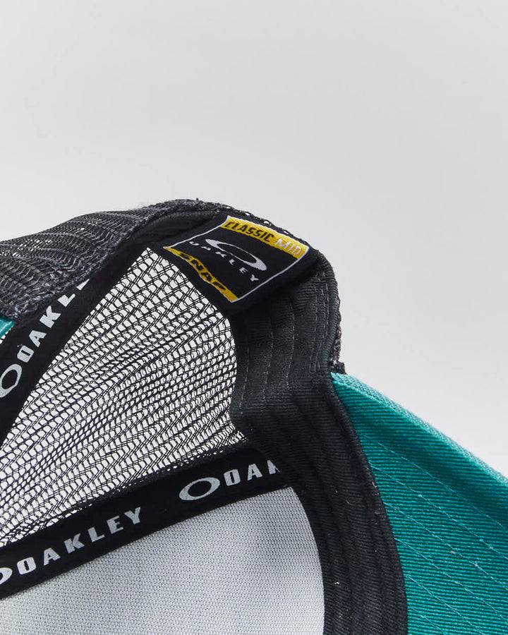 Vintage Oakley Teal Canvas Classic Mid Trucker Hat - OS