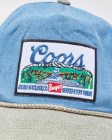 Vintage Y2K 00s Coors Beer Cobra Denim Rope Peak Trucker Hat - OS