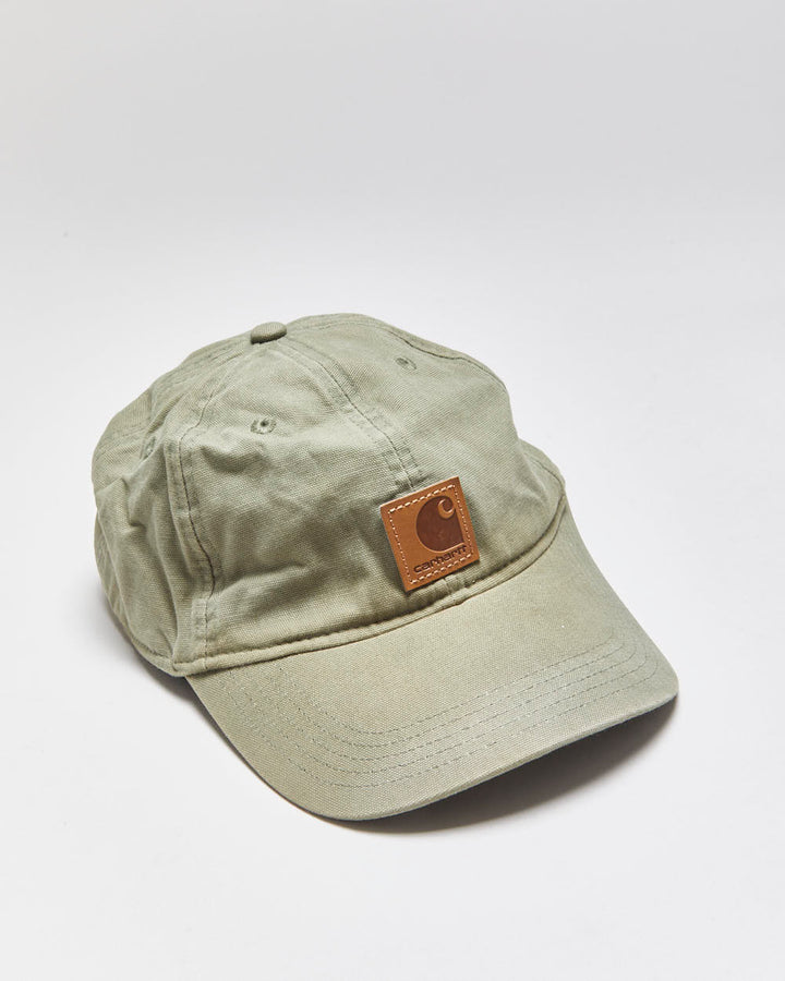 Vintage Carhartt Dusty Olive Odessa Canvas Velcro Baseball Cap - OS