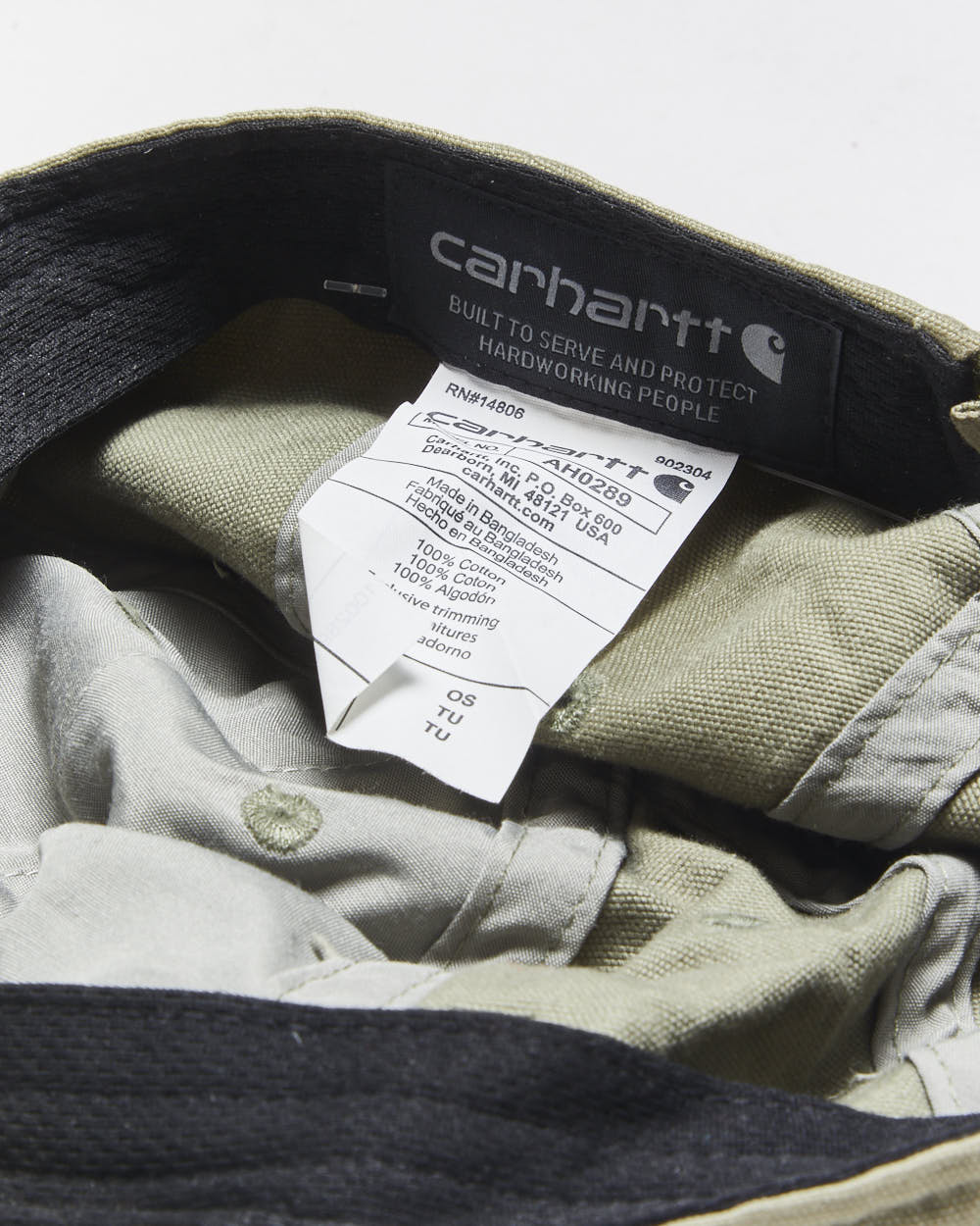 Vintage Carhartt Dusty Olive Odessa Canvas Velcro Baseball Cap - OS