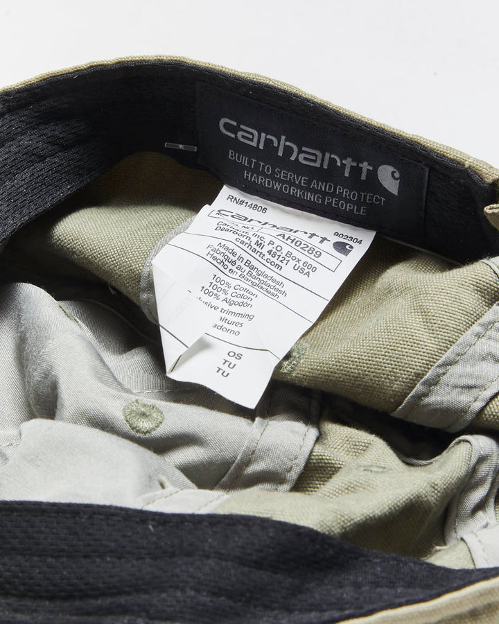 Vintage Carhartt Dusty Olive Odessa Canvas Velcro Baseball Cap - OS