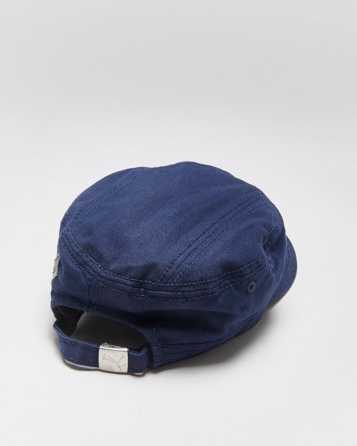 Vintage Y2K 00s Puma Navy Canvas Embroidered Army Cap - OS