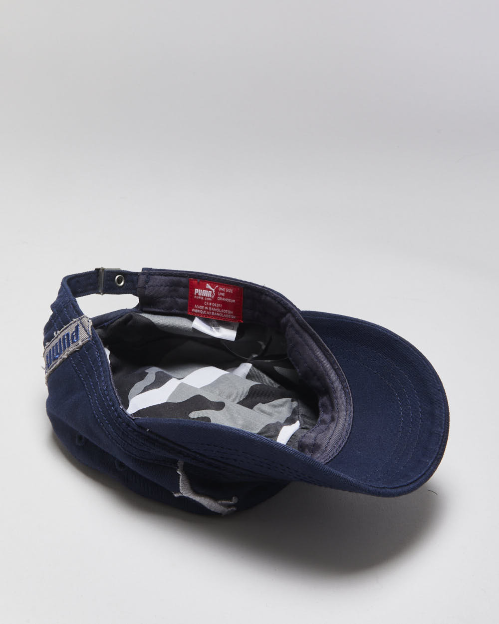 Vintage Y2K 00s Puma Navy Canvas Embroidered Army Cap - OS