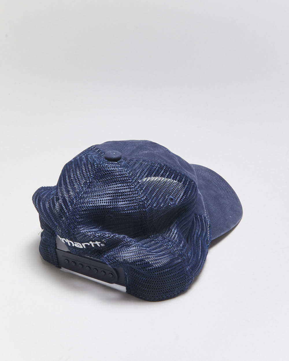 Vintage Carhartt Navy Canvas Mesh Back Trucker Hat - OS