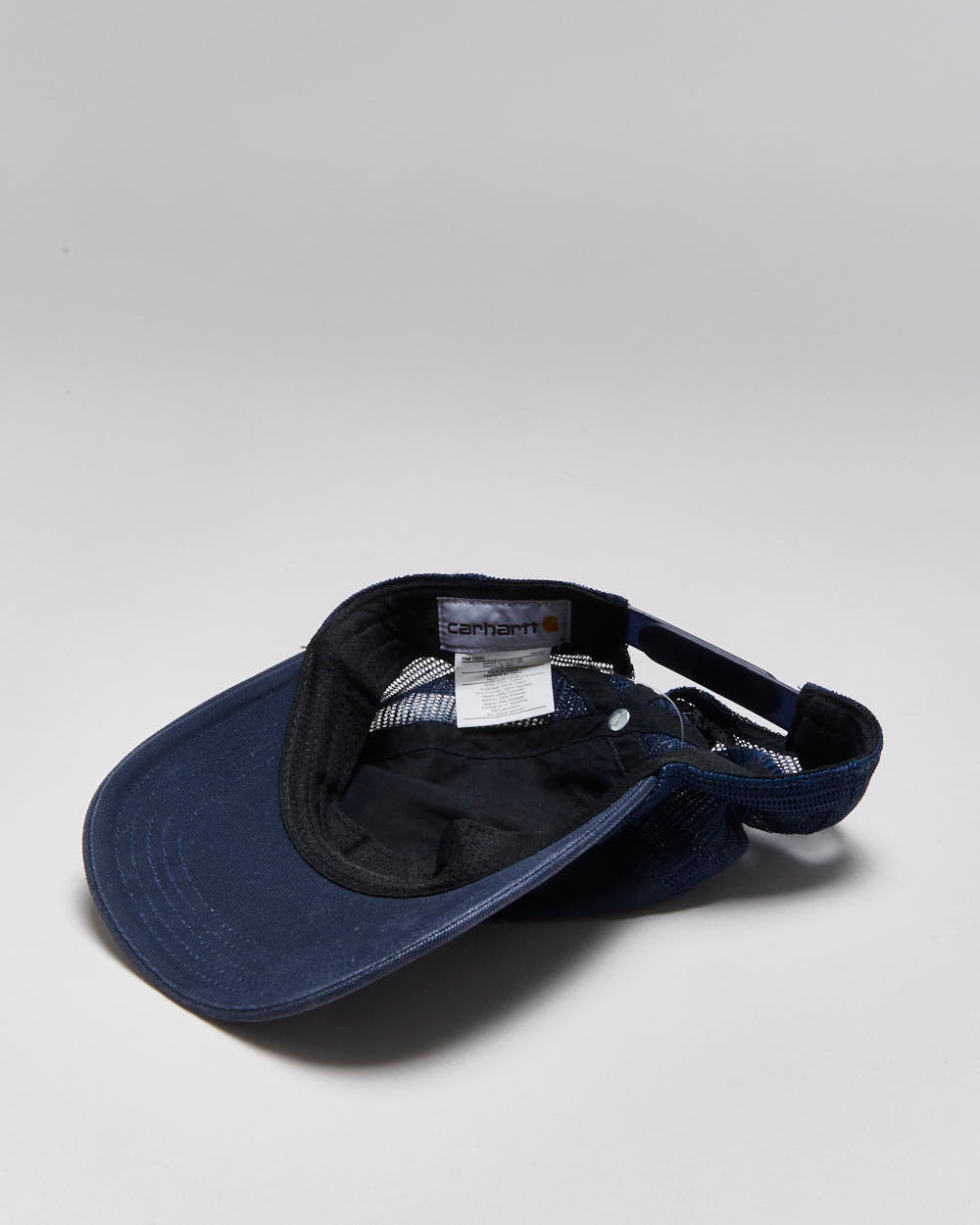 Vintage Carhartt Navy Canvas Mesh Back Trucker Hat - OS