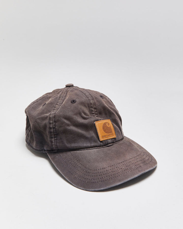 Vintage Y2K 00s Carhartt Odessa Faded Black Canvas Velcro Baseball Cap - OS