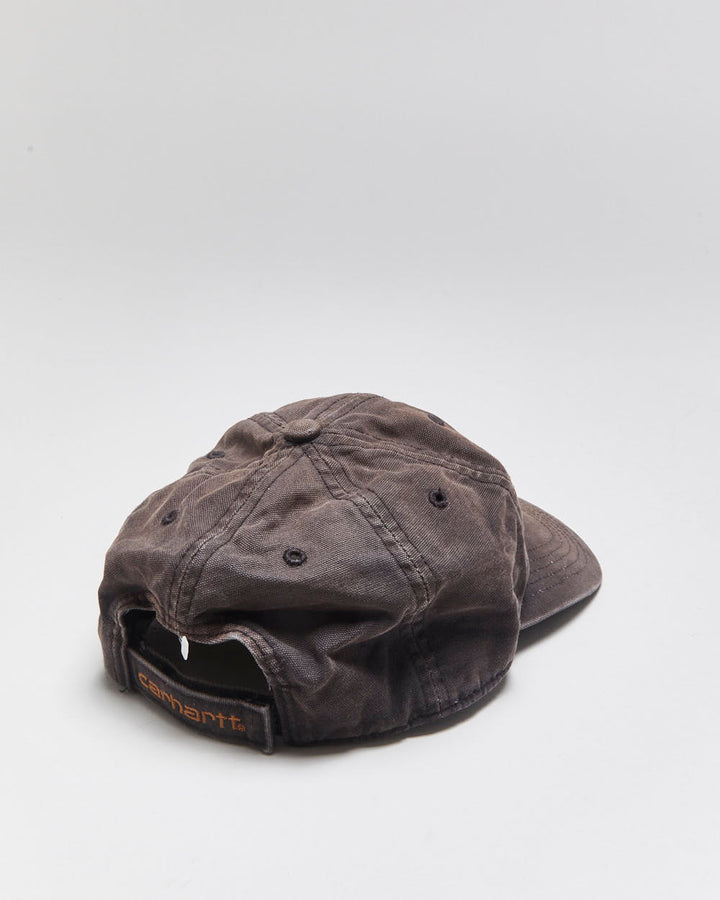 Vintage Y2K 00s Carhartt Odessa Faded Black Canvas Velcro Baseball Cap - OS