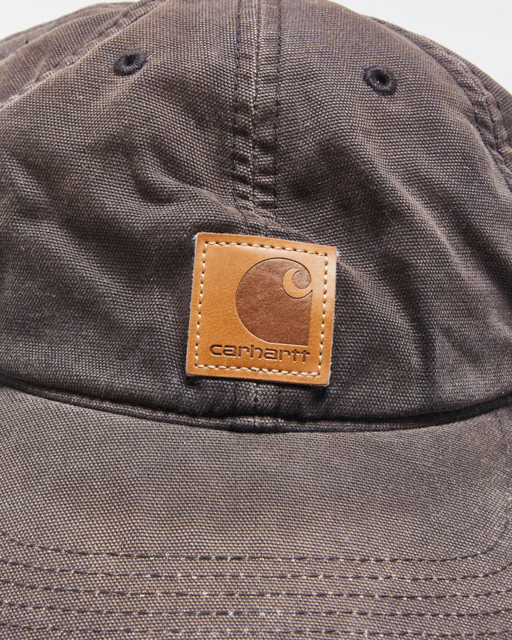 Vintage Y2K 00s Carhartt Odessa Faded Black Canvas Velcro Baseball Cap - OS