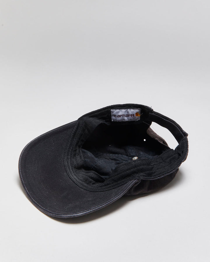 Vintage Y2K 00s Carhartt Odessa Faded Black Canvas Velcro Baseball Cap - OS