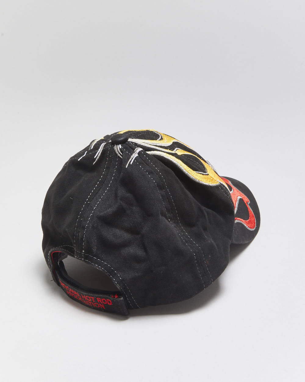 Vintage Y2K 00s NHRA Drag Racing Embroidered Flames Velcro Baseball Cap - OS