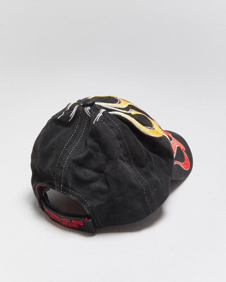 Vintage Y2K 00s NHRA Drag Racing Embroidered Flames Velcro Baseball Cap - OS