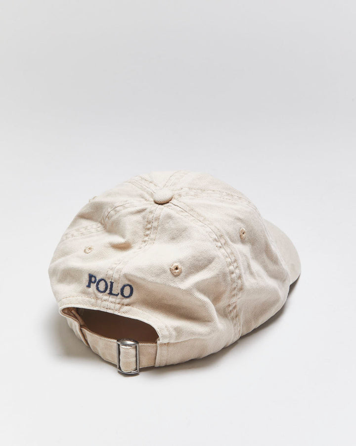 Vintage Polo Ralph Lauren Desert Khaki Iconic Cotton Chino Baseball Cap - OS
