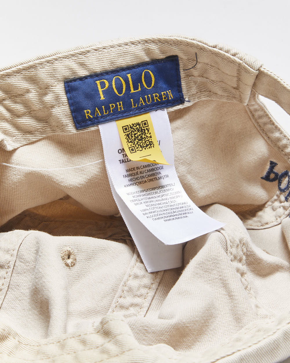 Vintage Polo Ralph Lauren Desert Khaki Iconic Cotton Chino Baseball Cap - OS