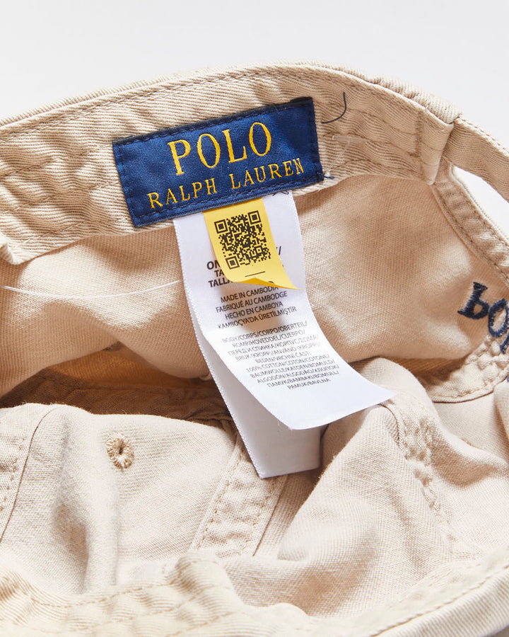 Vintage Polo Ralph Lauren Desert Khaki Iconic Cotton Chino Baseball Cap - OS