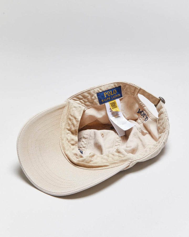 Vintage Polo Ralph Lauren Desert Khaki Iconic Cotton Chino Baseball Cap - OS