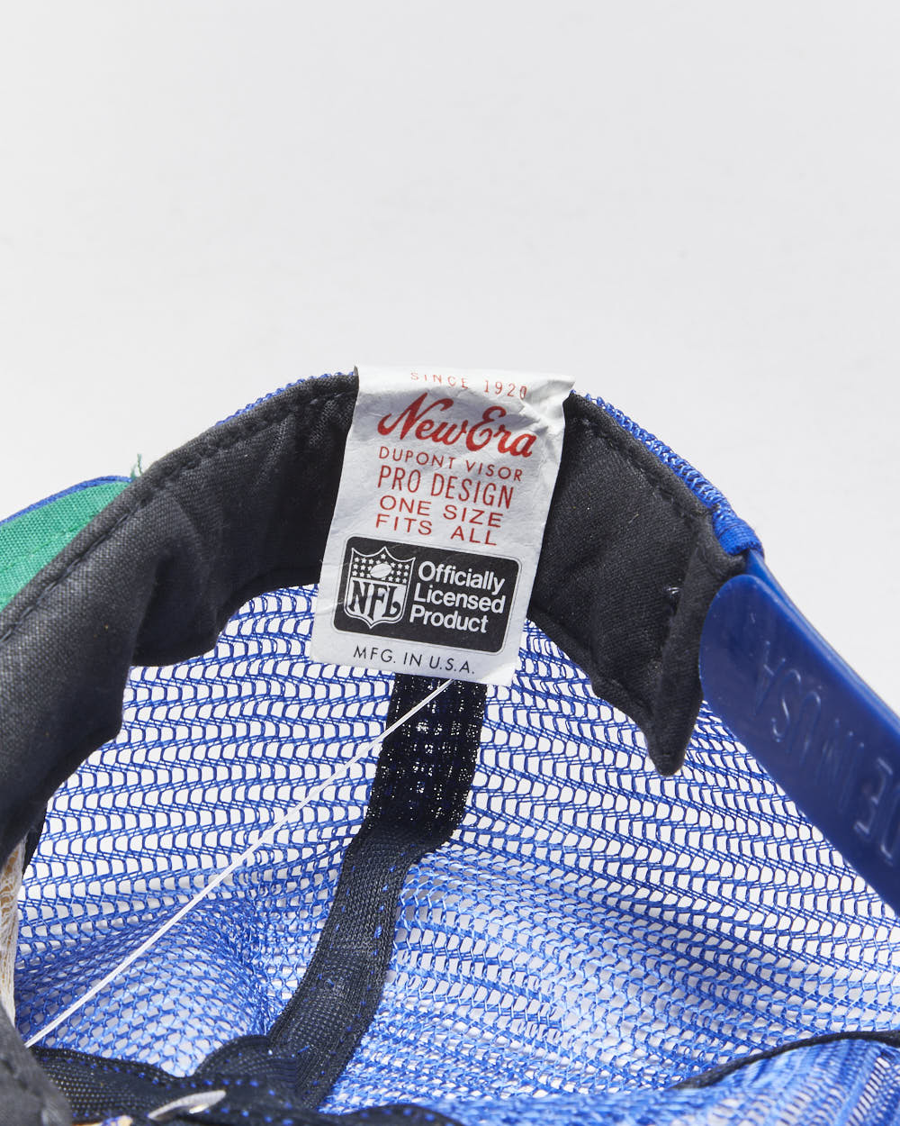 Vintage 1980s New Era Seattle Seahawks Made In USA Flat Brim Pro Design NFL Trucker Hat - OS
