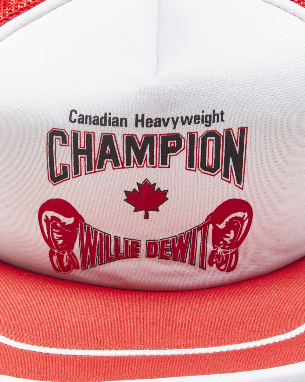 DS Vintage 1986 Canadian Heavyweight Champion Willie Dewit Flat Brim Trucker Hat - OS