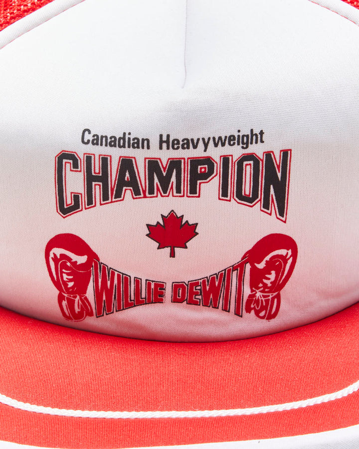 DS Vintage 1986 Canadian Heavyweight Champion Willie Dewit Flat Brim Trucker Hat - OS