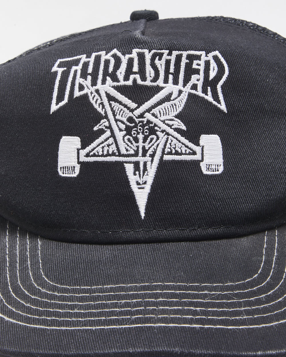 Vintage Thrasher Embroidered Skate Goat Trucker Hat - OS