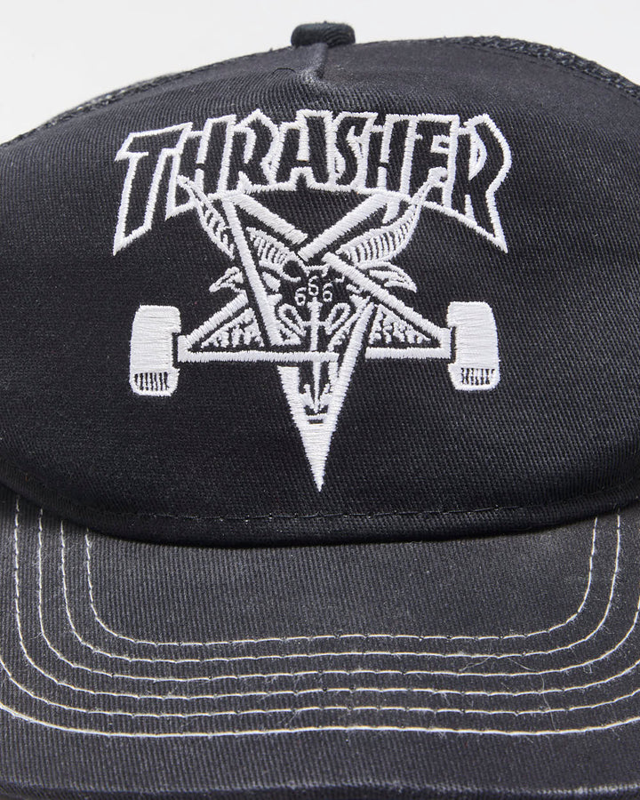 Vintage Thrasher Embroidered Skate Goat Trucker Hat - OS