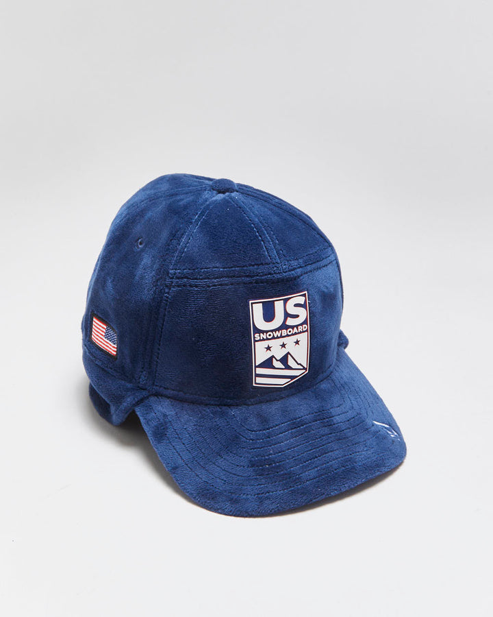 Vintage Volcom x New Era 39Thirty US Olympic Snowboard Team Insulated Velour Trapper Hat - M/L