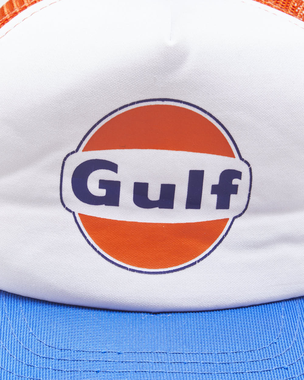 DS Vintage 1980s Gulf Oil Flat Brim AJM Trucker Hat - OS