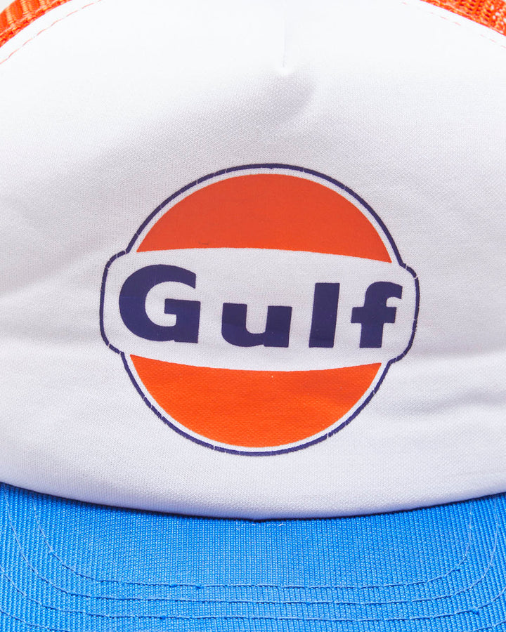 DS Vintage 1980s Gulf Oil Flat Brim AJM Trucker Hat - OS