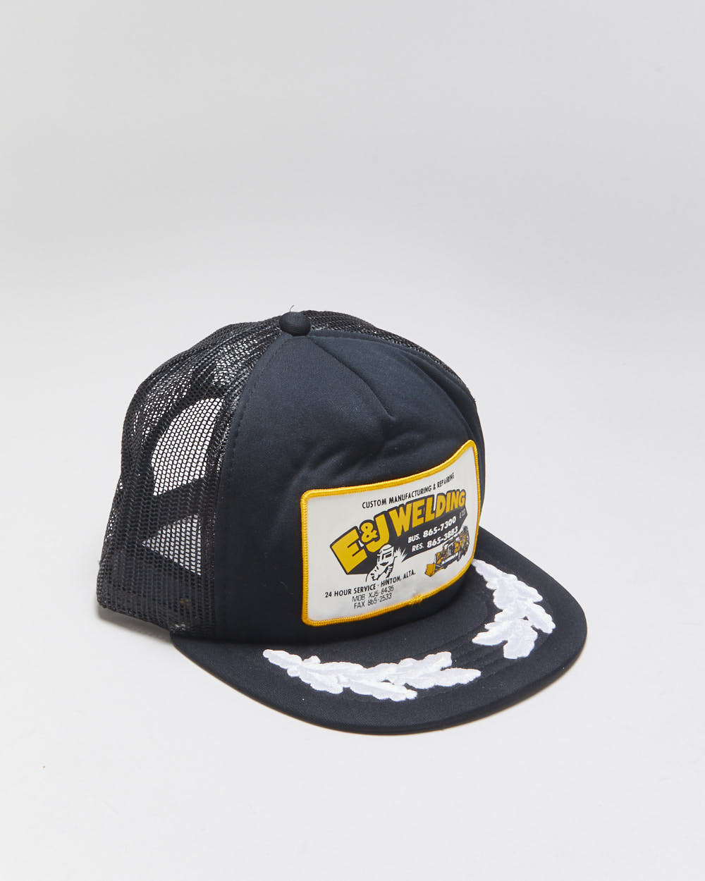 DS Vintage 1980s E&amp;J Welding Golf Leaf Patch Embroidered Flat Brim Trucker Hat - OS
