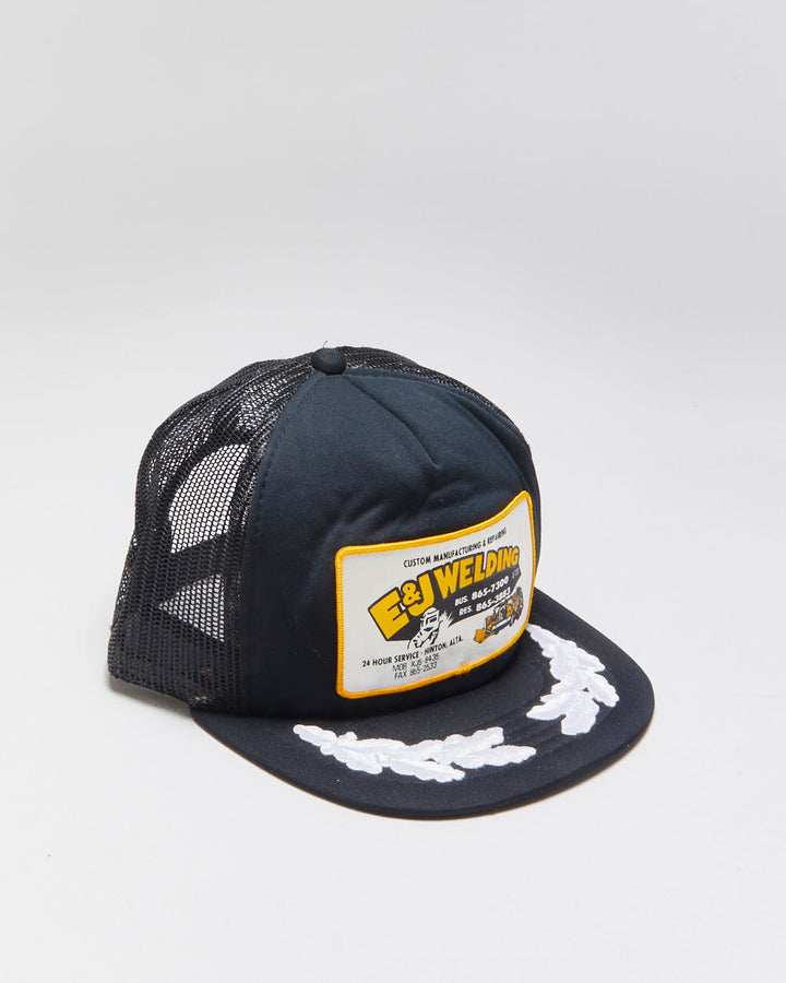 DS Vintage 1980s E&J Welding Golf Leaf Patch Embroidered Flat Brim Trucker Hat - OS