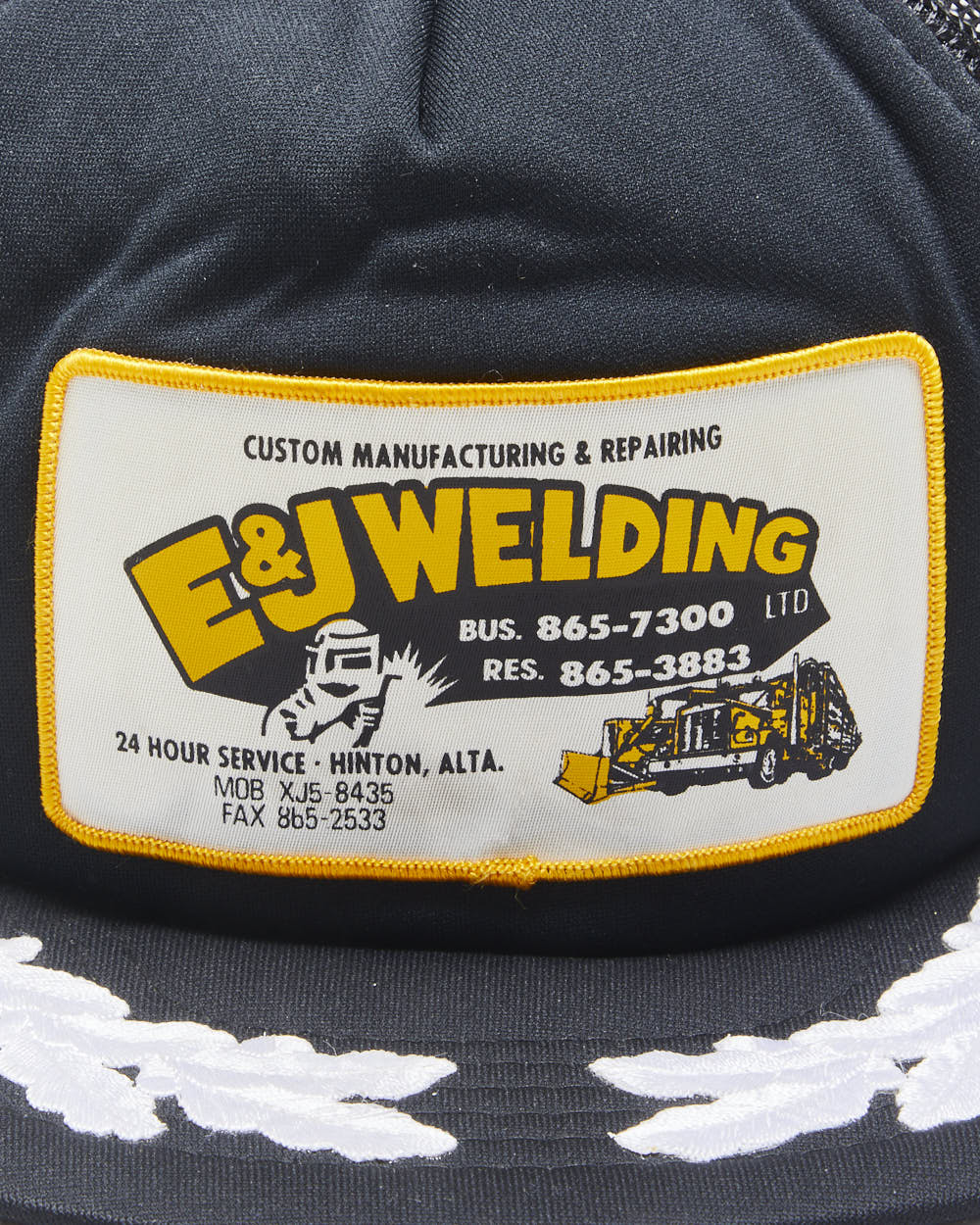 DS Vintage 1980s E&amp;J Welding Golf Leaf Patch Embroidered Flat Brim Trucker Hat - OS