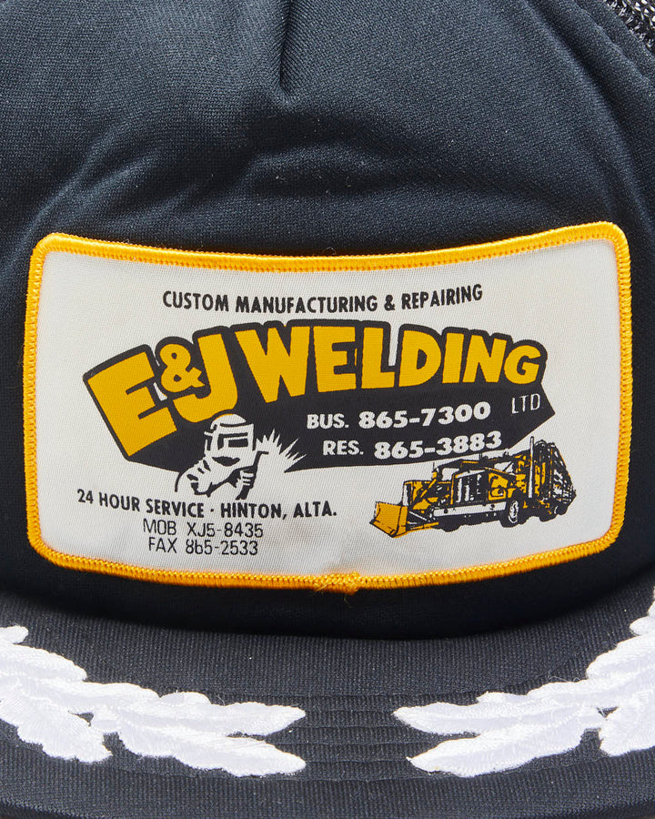 DS Vintage 1980s E&J Welding Golf Leaf Patch Embroidered Flat Brim Trucker Hat - OS