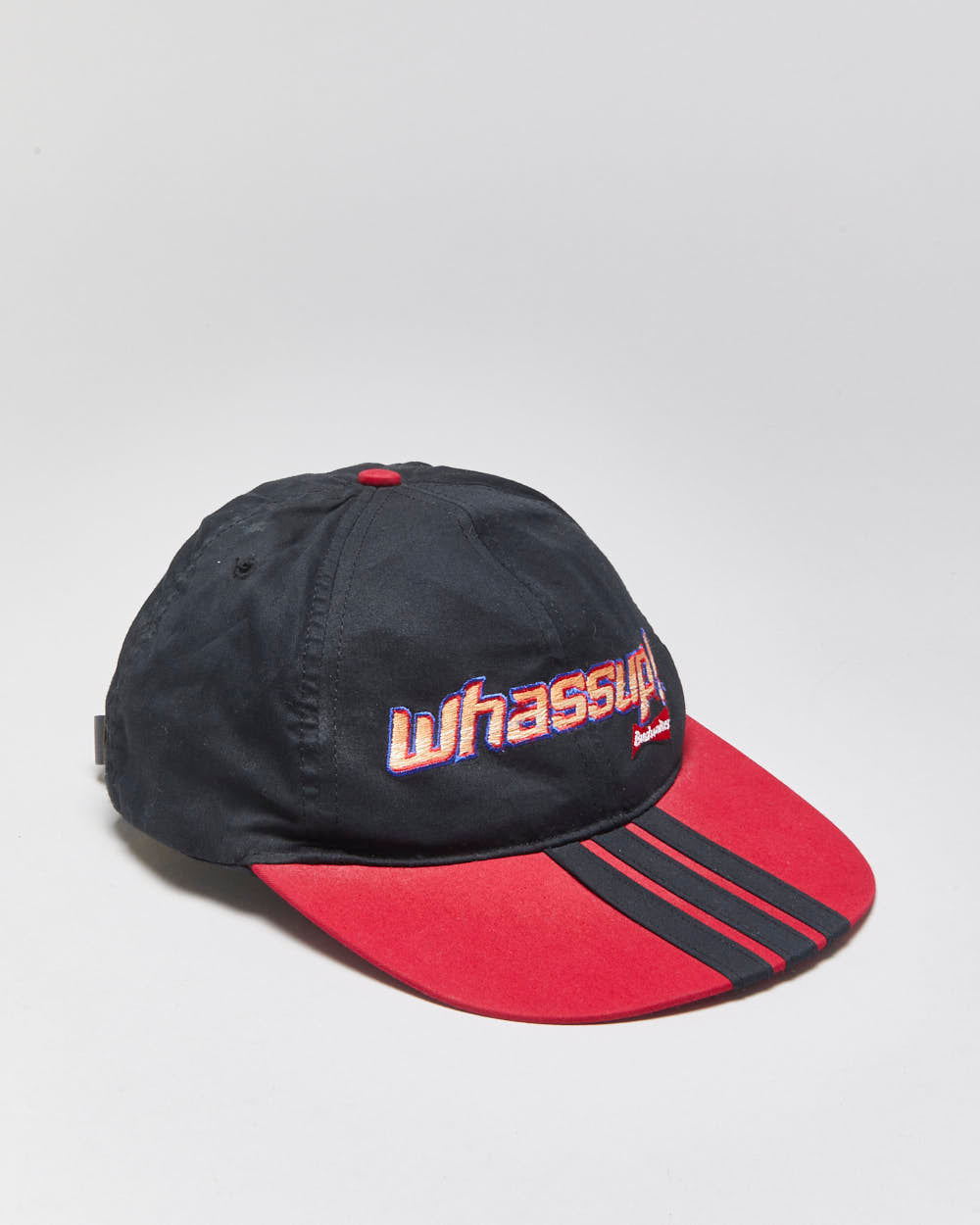 DS Vintage 1990s Budweiser Whassup! Leather Strap Flat Brim Baseball Cap - OS