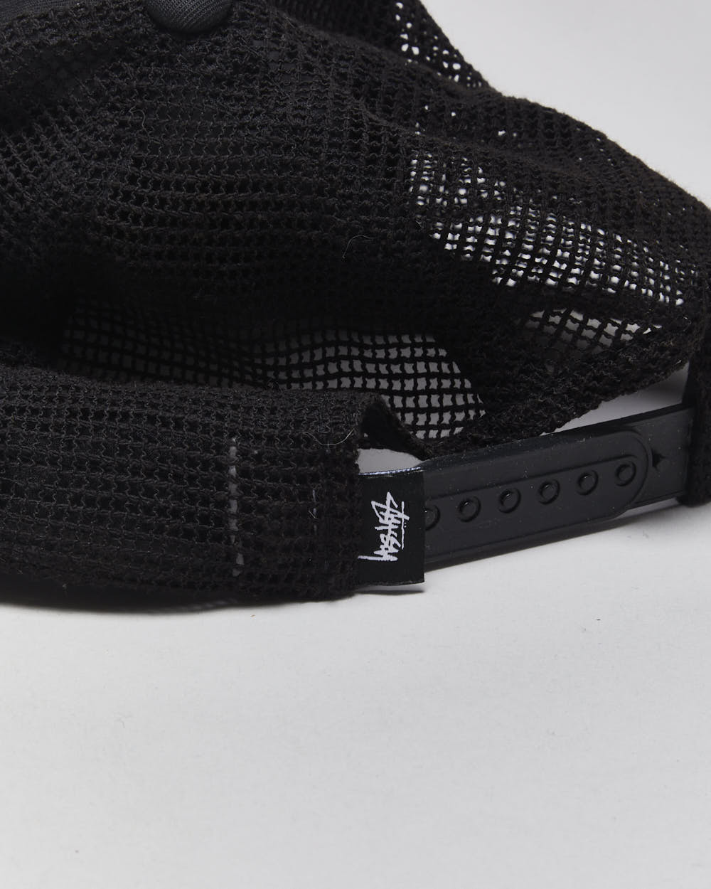 Vintage Stussy Embroidered Rope Peak Flat Brim Trucker Hat - OS