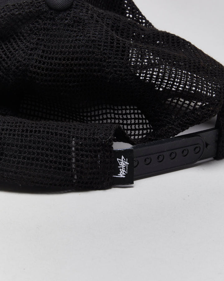 Vintage Stussy Embroidered Rope Peak Flat Brim Trucker Hat - OS