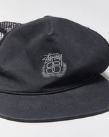 Vintage Stussy Embroidered Rope Peak Flat Brim Trucker Hat - OS