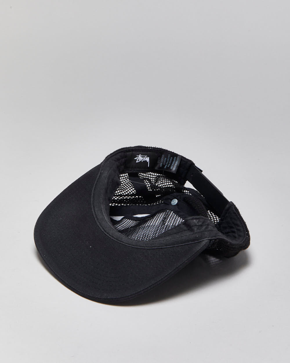 Vintage Stussy Embroidered Rope Peak Flat Brim Trucker Hat - OS