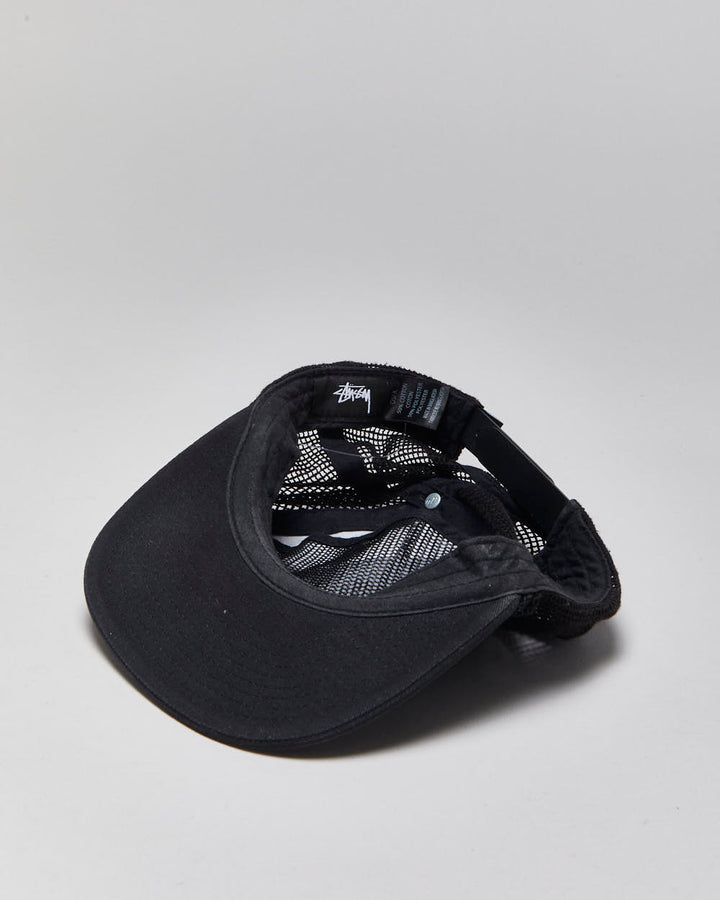 Vintage Stussy Embroidered Rope Peak Flat Brim Trucker Hat - OS
