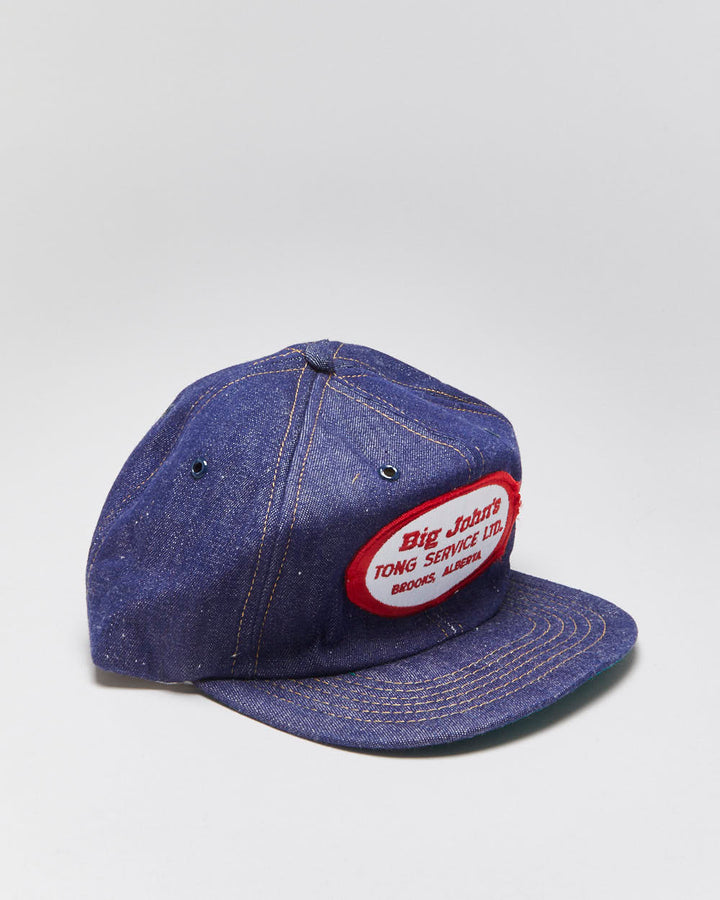 DS Vintage 1980s Big John's Denim Flat Brim Trucker Hat - OS